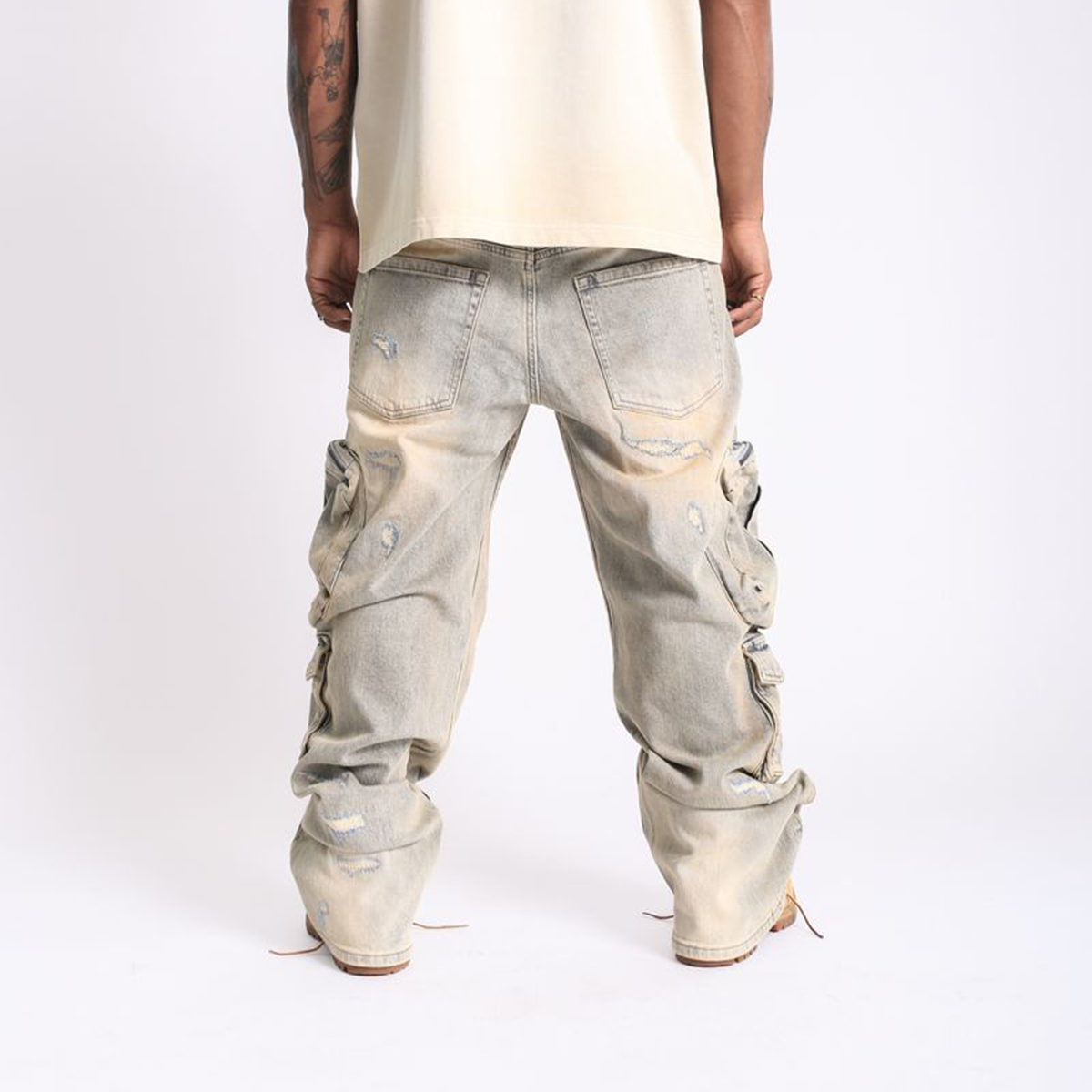 Elements of Art | Sunfade Relaxed Fit Cargo Denim
