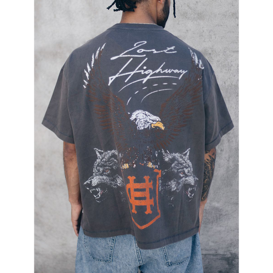 Howlers Club Lost Highway wolf graphic vintage t-shirt