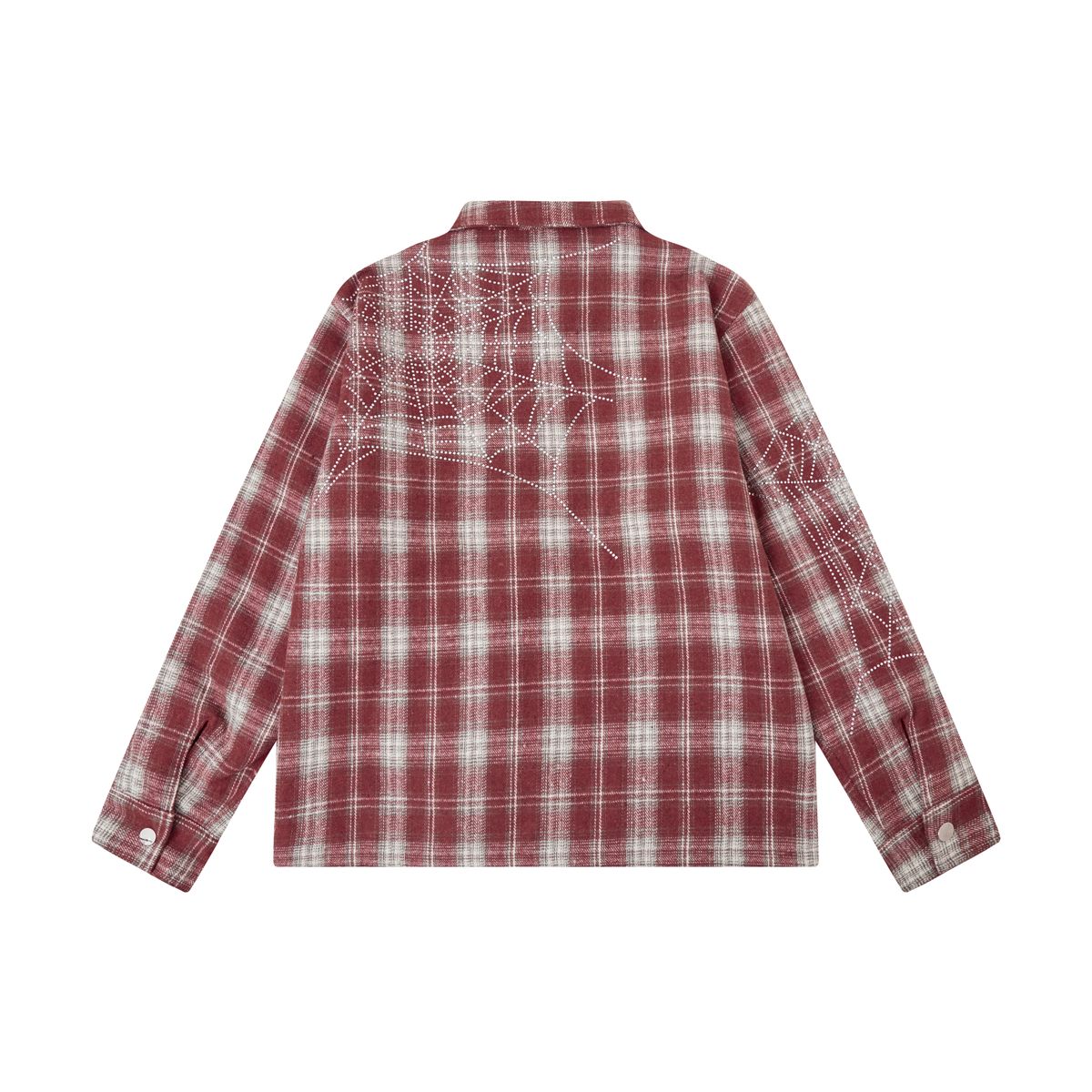Campus | BROKEN WEB FLANNEL JACKET - Red
