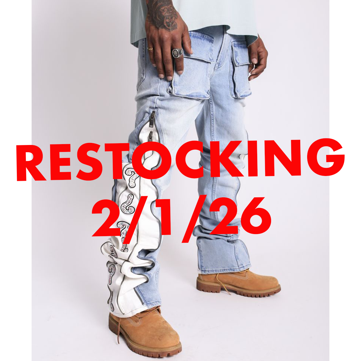 Elements of Art | "Question Mark" Flare Denim - Light Indigo