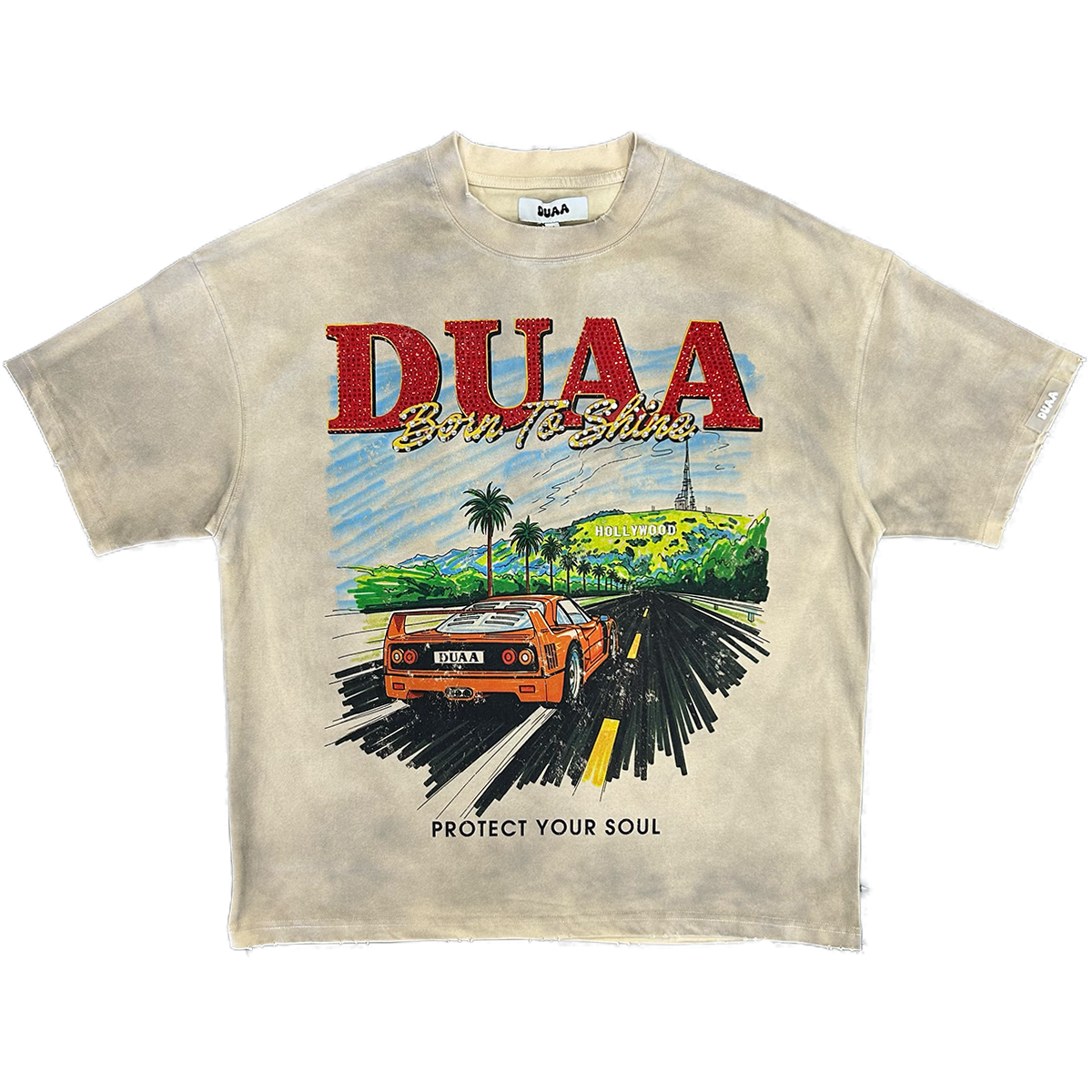 duaa-hollywood-born-to-shine-rhinestone-tee-beige-6-rings-clothing