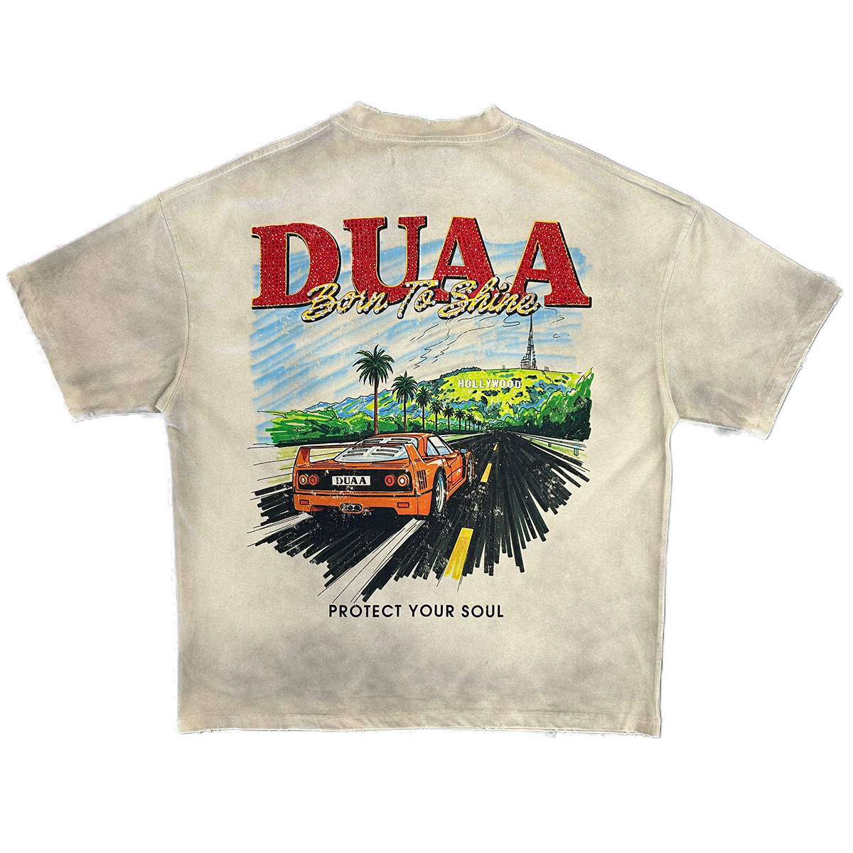 duaa-hollywood-born-to-shine-rhinestone-tee-beige-6-rings-clothing