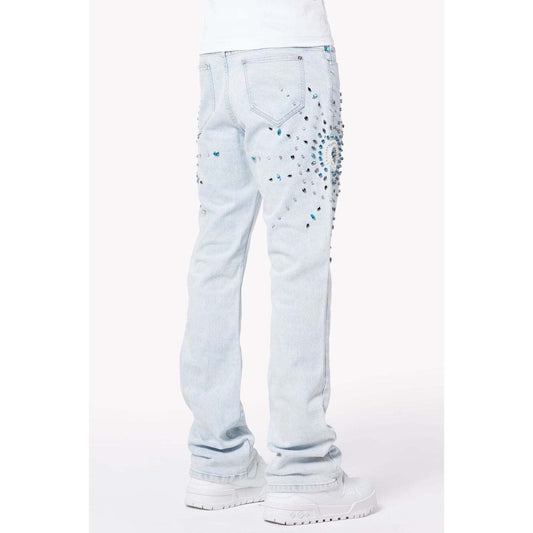 guapi-aqua-blue-gem-embellished-flared-denim-6-rings-clothing