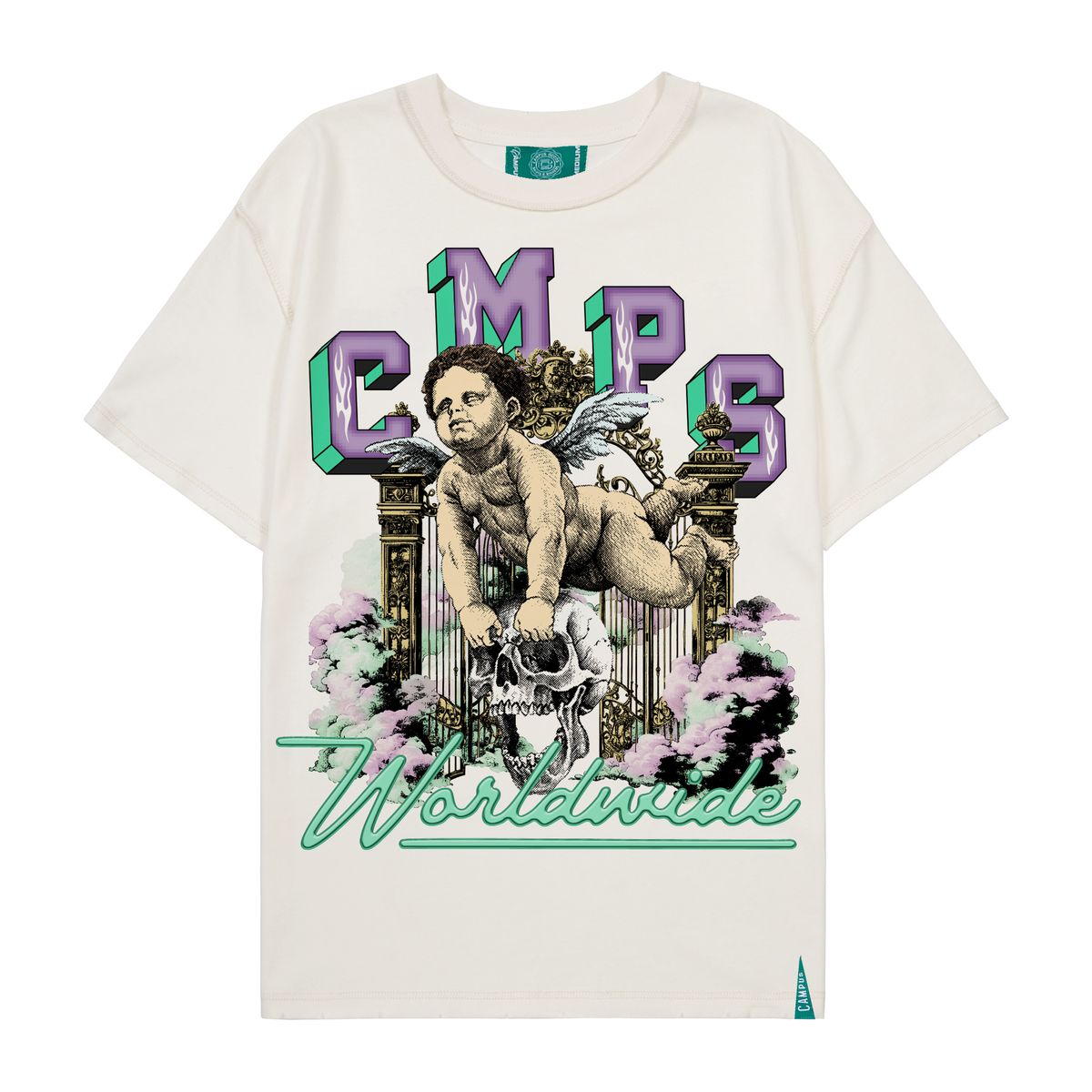 campus-worldwide-angel-tee-cream-purple-teal-6-rings-clothing
